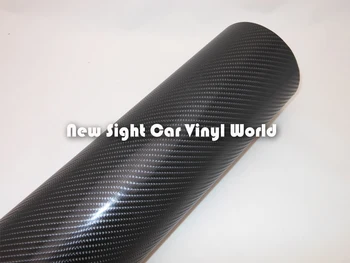 Augstas Kvalitātes Super Black 4D Oglekļa Šķiedras Vinyl Wrap Filmu Gaisa Burbulis Bezmaksas Automašīnu, Motociklu Izmērs:1.52*30m/Roll Attēls 2