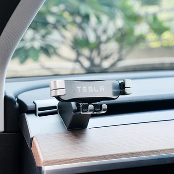 KCOOSO Nerūsējošā Tērauda Mobilā Tālruņa Turētāju Automašīnas Izmantot GPS Kandidēt Tesla Model 3/ Y Attēls 2