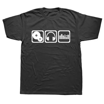 Smieklīgi Atdzist DJ Mūzikas T Krekls Vīriešu Kokvilnas ar Īsām Piedurknēm T-krekls, T Camiseta Apģērbi Attēls 2