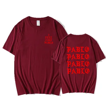Es Jūtu, ka Pāvils Pablo Kanye West T-krekls vīriešu melns un balts kokvilnas vasaras skeitbordu T-krekls skeitbordu T-krekls Attēls 2