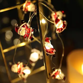 2M Santa Claus String Apgaismojums, Ziemassvētku Dekorācijas, Ziemassvētku Vainags String Sniegavīrs Ziemassvētku Rotājumi Gaismas LED Koku O7Q2 Attēls 2