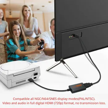Par NGC/NVE/N64 Spēļu Konsole HDMI-saderīgam Pārveidotāja Adapteris Nintend 64 GameCube Plug And Play Pilnu Digitālo Kabeli Attēls 2