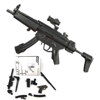 1/6 Mēroga 4D HK MP5 Submachine Rotaļu Pistoli Modelis Mīklas Ķieģeļi Ieroci Militāro 12