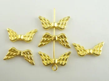 Doreen Lodziņā karstā - 50 Gab Zelta krāsā Eņģeļa Spārnus Piekariņi, Krelles Atzinumi (B03589) Attēls 2