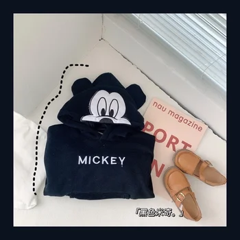 Disney Bērniem Ar Garām Piedurknēm Ar Kapuci Džemperi Bērnu Apģērbu Mickey Minnie Karikatūra Cepuri Drukāt Daisy Dumbo Bērnu Hoodies Mētelis Sporta Krekls Attēls 2