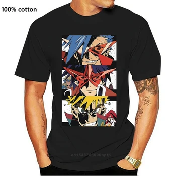 Augstas Kvalitātes T-krekls Anime Tengen Toppa Gurren Lagann Kamina Simon T krekls Vīriešiem Hipster Tee S-6XL Liela Izmēra Camiseta Attēls 2