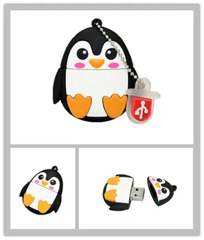 Mini Gudrs Pingvīns, Pūce Fox Pen Drive Karikatūra Bišu Usb Flash Drive Pendrive 4GB/8GB/16GB/32GB U Diska, Flash Dzīvnieku Memory Stick Dāvanu Attēls 2