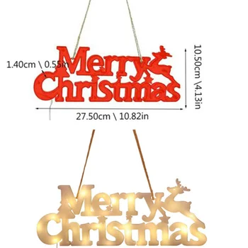 Ziemassvētku LED Vēstuli Modelēšanas Gaismas Plastmasas Eglīšu Kuloni Ziemassvētku Puse, Dārza Vitrīna String Gaismas Rotājumi Attēls 2