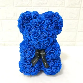 DIY 25 cm Teddy Rožu Lācis Ar Kasti Mākslīgā PE Ziedu Lācis Rožu Valentīna Dienā Draudzene, Sievietes, Sievas, Mātes Diena Dāvanas Attēls 2