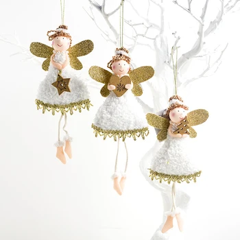 Cute Ziemassvētku Eņģelis Lelles Ziemassvētku Eglītes Rotājumi Rotājumi Ziemassvētku rotājums Mājās, Jaunais Gads 2019 2020 Bērniem, Dāvanu Attēls 2