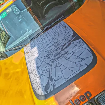 Lielas Priekšējās Galvas Kapuci Kartes Maršrutu, Uzlīmes Ķermeņa Durvju Decal Vinila Grafikas Jeep Renegade-2018 2019 Attēls 2