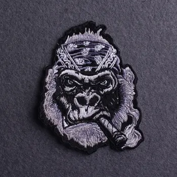 Diy Gorilla Punk Plāksteris Izšūti Plāksteri, Lai Apģērbu Uzlīmes Šūšanas Galvaskausa Skelets Plāksteris Gludekli Plankumi Uz Apģērbu Aplikācijas Attēls 2