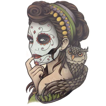 Karstā Pārdošanas 21 X 15 CM Maska Meitene Pagaidu Tetovējumu Uzlīmes Pagaidu Body Art Ūdensizturīgs#169 Attēls 2