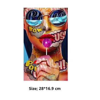 Krāsu rotaļlieta meitene Siltuma Ielāpus Apģērbu Termo Lentes Uzlīmes Uz Apģērbu Konfekte Grafiti Gludekli Apdare Attēls 2