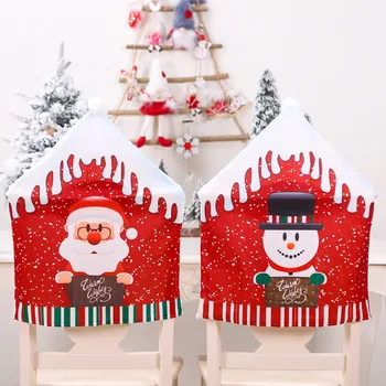Noel Santa Klauss, Ziemassvētku neaustu Vakariņu Galda Red Hat Krēslu Atpakaļ Sedz Ziemassvētki, Ziemassvētku Rotājumi Mājās Jauno Gadu 2021 Attēls 2