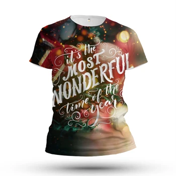 Jaunā Gada Dāvana Ziemassvētku Vakarā, sieviešu T-krekls Ziemassvētku 3D Drukāšanas Brīvdienu Puse Personalizēto Dizainu, augstākās Kvalitātes Audums Attēls 2
