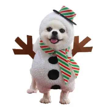 Karikatūra Funny Pet Suns, Drēbes Halloween Rudenī Un Ziemā Stāv Sniegavīrs Kostīmu Mazs Vidējs Liels Suns, Ziemassvētku Pet Piegādēm Attēls 2