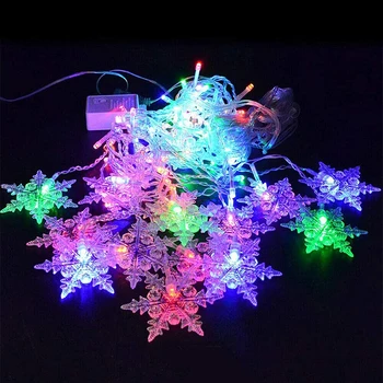 LED Sniegpārslas Lāsteku Lampas Aizkaru String Gaismas Pasaku Apgaismes Lampas Iekštelpu Ziemassvētku Puse Mājas Dekoru Piederumi Attēls 2