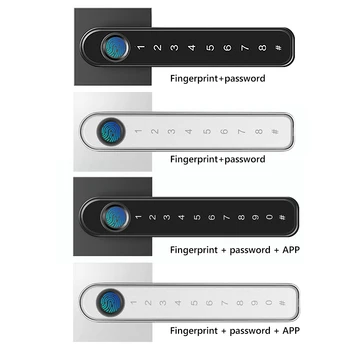 Smart Biometrisko pirkstu nospiedumu Durvju Bloķēšanas Kods Bluetooth Vienu reizi kodu Dinamisko kodu Atbloķēt žurnāls Koka Durvju roktura bloķēšanas Mājas Bloķēšana Attēls 2