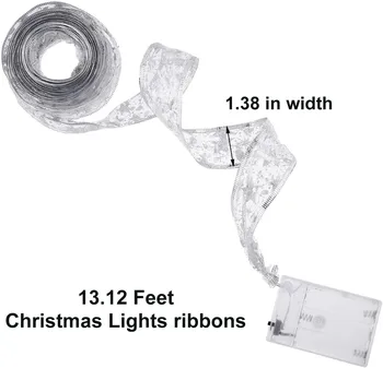 Pasaku LED String Gaismas Vainags Lentes Ziemassvētku Eglīte Deg Kāzu svinības, Jaunais Gads Āra Ūdensizturīgs Bateriju Darbināmu Lampu Attēls 2
