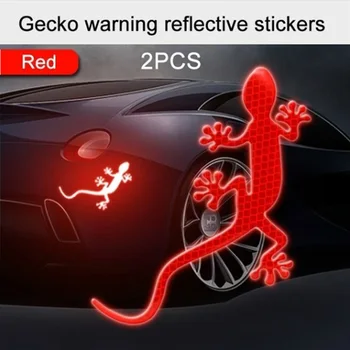 2gab auto atstarojošā lente self-adhesive3D atstarojošs gecko drošības uzlīmes brīdinājuma dekorēšana, automašīnu aptver skrāpējumiem Attēls 2