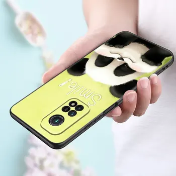 Cute Dzīvnieku Panda Phone Gadījumā Xiaomi Mi 12 12X 11es 11T POCO Pro X3 NFC GT F3 M3 M4 10T Pro A3 11 Lite NE 5G Melns uz Lietu Attēls 2
