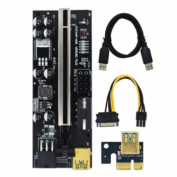 KARSTI PCIE Stāvvadu Kartes VER009C PLUS PCI-E Stāvvadu 1X, lai 16X PCI Express Adapteri atmiņas Kartes ar USB3.0 SATA Barošanas Kabelis 15Pin Attēls 2