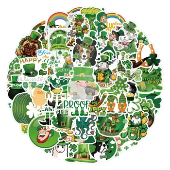 50gab St. Patrick ' S Day Valstī Īrija Svētku Uzlīmes uz Auto Klēpjdatoru Čemodāns Smieklīgi Estētisko Zaļā Bērniem, Rotaļlietas, Kancelejas preces Attēls 2