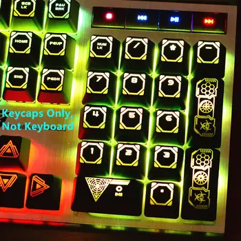 104 Taustiņi Lāzera Izgaismojumu Keycap Uzstādītu Spēļu Keycaps Galvenie Klp Corsair K70 K65 RGB K95 Viesuļuguns Mehāniskās MX Spēļu Tastatūra Attēls 2