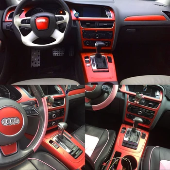 Audi A4 A5 B8 2009-2016 Interjera Centrālais Vadības Panelis Durvju Rokturis 3D/5D Oglekļa Šķiedras Uzlīmes Uzlīmes Car Styling Accessorie Attēls 2