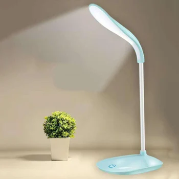 USB Lādējamu Spilgti Galda Lampa LED Stends Bērniem, Guļamistaba, Galda Lampas Galda Touch Regulējams Studentu Studiju Lasot Grāmatu Gaismas Attēls 2