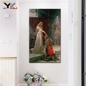 Anglijas Slavenais Gleznotājs Edmunds Blair Leighton Eļļas Glezna uz Audekla Plakāti un Izdrukas Cuadros Sienas Art Attēlus Dzīvojamā Istaba Attēls 2