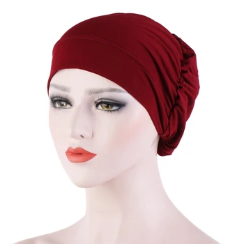 Sieviešu hijab šalle turban caps musulmaņu lakatu Islāma saskaņā ar šalli kokvilnas galvas apsējs sunīti daudzfunkcionāls Iekšējā turban cepures mujer Attēls 2