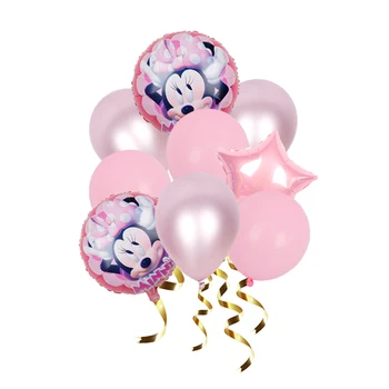 1set Mickey Minnie Folija Baloni Dzimšanas dienas svinības Dekorācijas, Bērnu Dušas, Zēns, Meitene Globos Mickey Minnie Tēma Piegādes Ballon Attēls 2