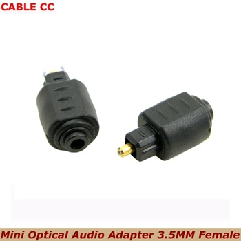 Mini Optiskā Audio Adapter 3.5 MM Sieviešu Jack Uz Digitālo Toslink Male Spraudnis Pastiprinātājs vislabākās kvalitātes Attēls 2