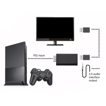 Portatīvo Par PS2 Ar HDMI saderīgas Audio Video Converter Adapteris, AV HDMI-saderīgam Kabelis PlayStation 2 Kontaktdakšu Attēls 2