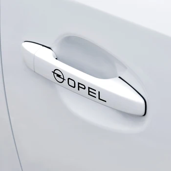 Auto stils 4gab Auto Durvju Rokturi Uzlīmes Tīrītājs pvc ūdensnecaurlaidīga Uzlīmes Opel Astra G H J Zīmotnes, Mokka Zafira Vectra Corsa Attēls 2
