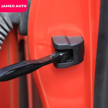 Jameo Auto 4gab/Set ABS Melns Auto Stils Durvju Bloķēšanas Vāks Durvis Aizbāznis Ietilpst Uzlīmes, lai Ford Focus 3 4 MK3 MK4 Fiesta Ecosport Attēls 2