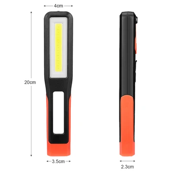 COB Darba Inspekcijas Gaismas LED Lukturi USB Uzlādes Laternu Šarnīra Āķi, Magnētiskie Lukturīti Kempings Auto Remonts Apkope Attēls 2