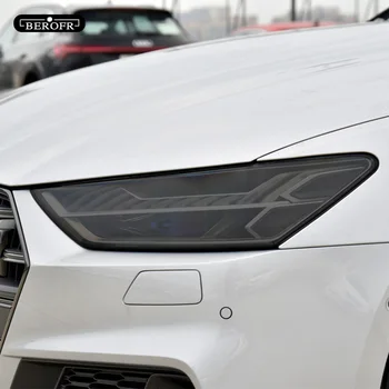 2 Gab. Audi S3 8V S4, B8, B9, S5, S6 C7 C8 S7 S8 TTS Auto Lukturu Tonējums Kūpinātas Black aizsargplēvi TPU Uzlīmes Aksesuāri Attēls 2
