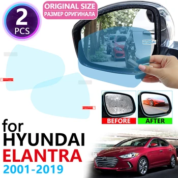 Par Hyundai Elantra XD HD VD AD Avante i30 2001~2019 Pilnībā Segtu Atpakaļskata Spogulī, Ūdensnecaurlaidīgs Anti Migla Kino Piederumi 2005. gada līdz 2018. Attēls 2