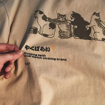 Vasarā Jauni Slinks Stilu Japāņu Karikatūra Iespiests T-krekls Īsām piedurknēm Vīriešiem Un Sievietēm, Pāriem, Savvaļas Zaudēt Pusi piedurknēm Topi Attēls 2