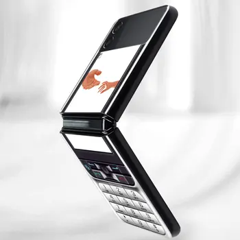 Case For Samsung Galaxy Z Flip 3 5G Būtiska ZFlip3 Luksusa Melna DATORA Cietajā Triecienizturīgs Atpakaļ Tālruņa Coque Shell Retro Kasetes Attēls 2