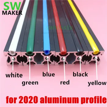 1meter CNC C-Rāmja mašīna 20 sērijas 6mm plakans blīvējums 2020. gadam alumīnija profils, mīksta Slota Vāciņu/ Panelis sarkans/dzeltens/melns/balts/zils Attēls 2