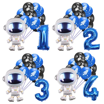 12pcs Kosmosā Baloni Milzu Globusa Numurs 1 2 3 4 5 6 7 8 9 Bērnu Dzimšanas dienas Balons, Saules Sistēma Partijas Apdare Astronauts Attēls 2