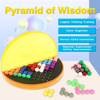 3D Puzzle Loģisko Prātu Challenge Spēle Gudrību Piramīdas Plāksnes Klasisks Puzzle Rotaļlietas, Intelektuālo Attīstību Bērniem, Smadzeņu Ķircinātājs Rotaļlietas Attēls 2