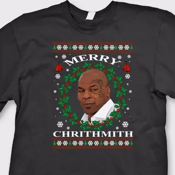 Priecīgus Chrithmith Mike Smieklīgi Neglīts Ziemassvētku Džemperis Tee Tyson T krekls Attēls 2