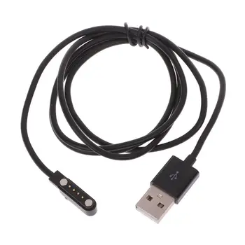 Melns/Balts Lādētāju KW88 KW18 GT88 G3 Smartwatch USB-4 Pin Magnētiskas Uzlādes Kabeļi Attēls 2