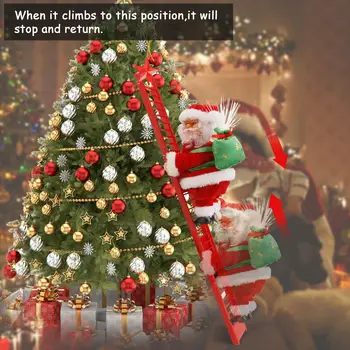 Pavisam Jaunu Animētu Muzikāls Santa Claus Elektriskā Kāpšanas Kāpnes Uz Augšu Ziemsvētki Koks Ziemassvētku Rotājumi Attēls 2
