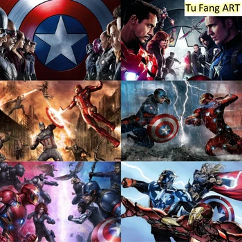 Marvel Filmu Captain America Sienas Mākslas Audekls Gleznošanai Ziemeļvalstu Plakāti un Izdrukas, Bildes, lai Dzīvo Bērni Zēni Mājas Apdare Attēls 2